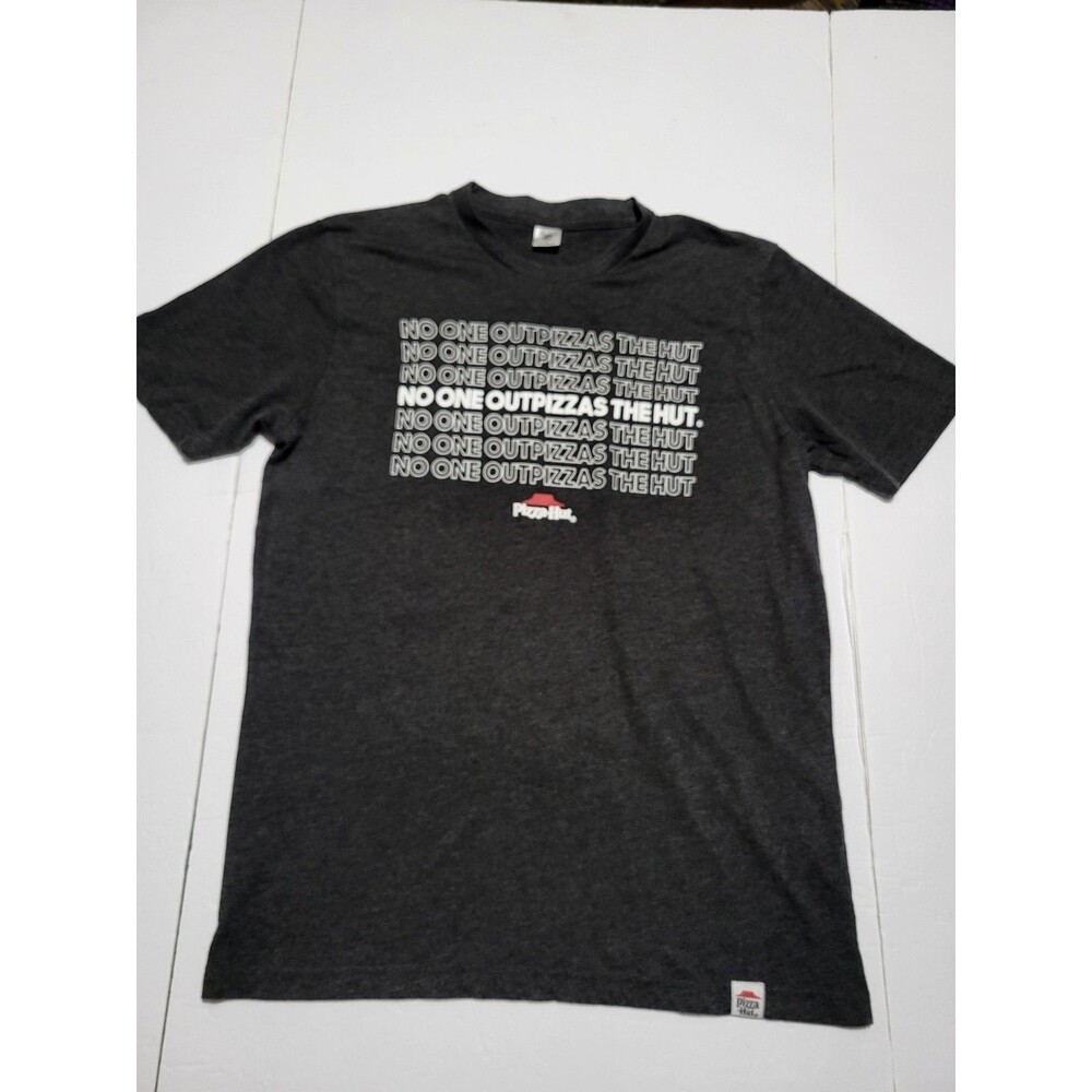 (#L4) Pizza Hut Gray T-Shirt Med IQ Apparel No One Outpizzas The Hut